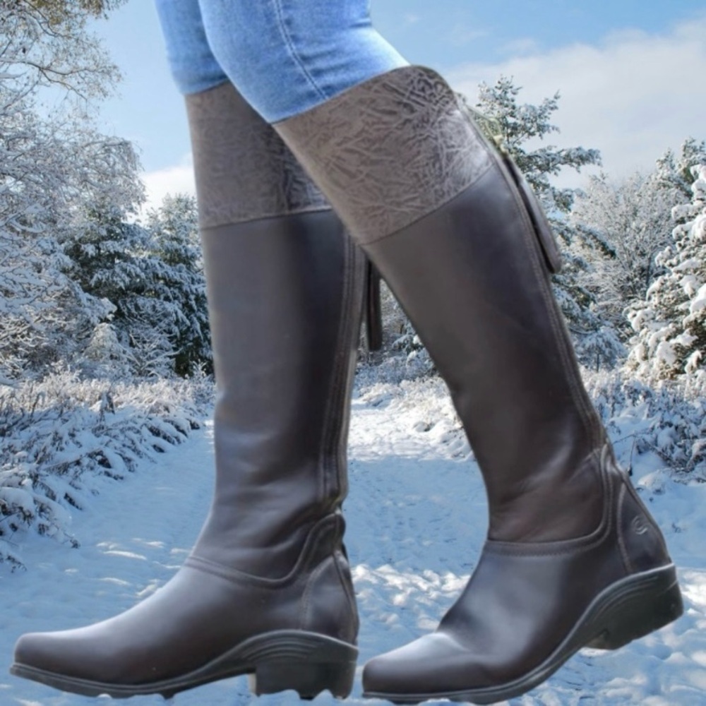 LADIES’ DUBLIN FEALE LEATHER EQUESTRIAN LIFESTYLE BOOTS SZ 7.5W DARK BROWN - Picture 6 of 10